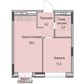 Квартира 37,7 м², 1-комнатная - изображение 1