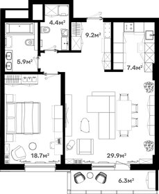 73,2 м², 2-комнатная квартира 12 262 500 ₽ - изображение 10