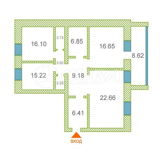 102 м², 3-комнатная квартира 10 350 000 ₽ - изображение 1