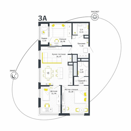 84,9 м², 3-комнатная квартира 7 553 430 ₽ - изображение 12