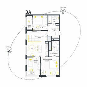 Квартира 84,9 м², 3-комнатная - изображение 1