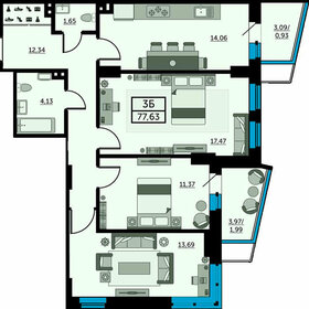 77,3 м², 3-комнатная квартира 9 899 520 ₽ - изображение 31