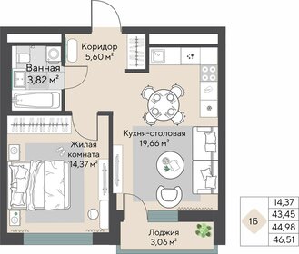 45,1 м², 1-комнатная квартира 7 032 000 ₽ - изображение 26