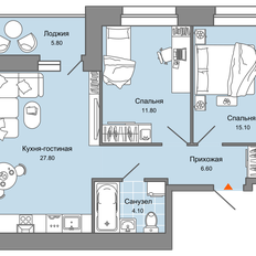 Квартира 72 м², 3-комнатная - изображение 2