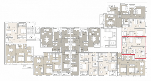 57,4 м², 1-комнатная квартира 15 399 000 ₽ - изображение 34