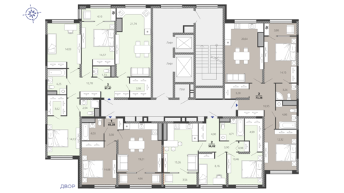103 м², 3-комнатная квартира 9 600 000 ₽ - изображение 107