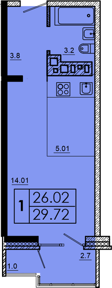 34,8 м², 1-комнатная квартира 4 350 000 ₽ - изображение 22