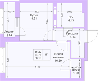 49 м², 1-комнатная квартира 8 825 400 ₽ - изображение 44