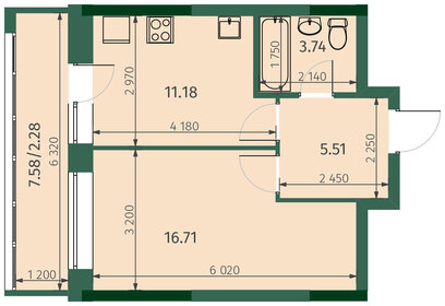 42 м², квартира-студия 10 294 900 ₽ - изображение 42