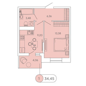 33 м², 1-комнатная квартира 7 490 000 ₽ - изображение 68