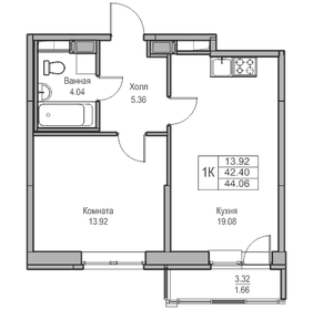 42,4 м², 1-комнатная квартира 8 300 904 ₽ - изображение 20