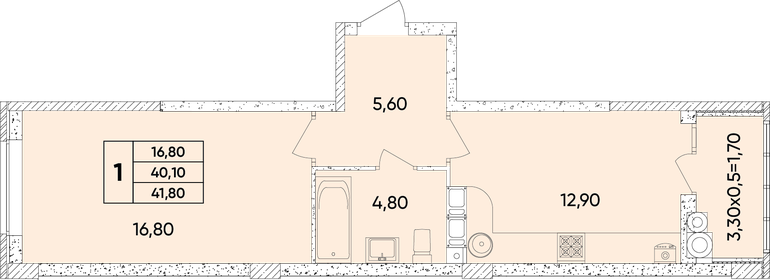 48,8 м², 1-комнатная квартира 4 600 000 ₽ - изображение 105