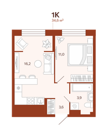 38,3 м², 1-комнатная квартира 5 200 000 ₽ - изображение 48