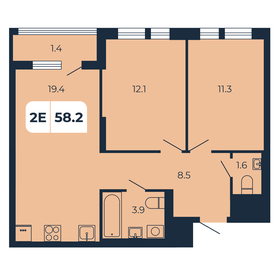 58,2 м², 2-комнатная квартира 6 925 800 ₽ - изображение 78