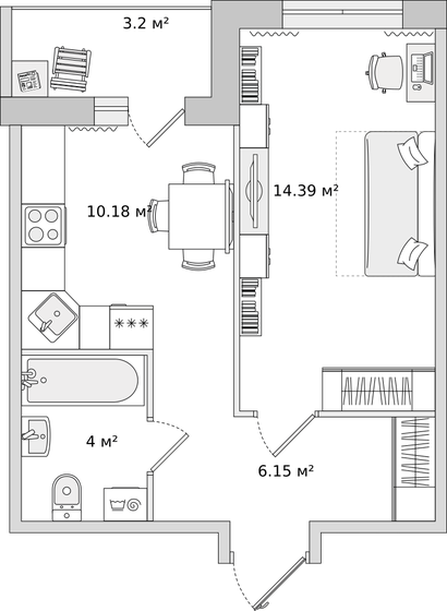 37,9 м², 1-комнатная квартира 6 195 784 ₽ - изображение 50