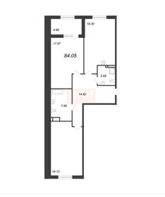 Квартира 84,5 м², 2-комнатная - изображение 1