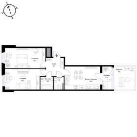 68,3 м², 3-комнатная квартира 9 500 000 ₽ - изображение 102