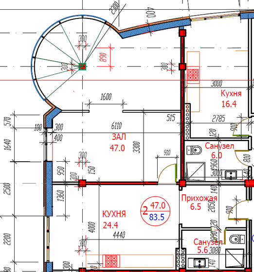 83,5 м², 1-комнатная квартира 25 050 000 ₽ - изображение 1