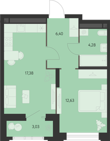 Квартира 42,1 м², 1-комнатная - изображение 1