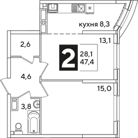 65 м², 2-комнатная квартира 7 435 200 ₽ - изображение 87