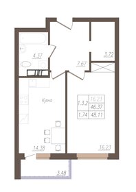 48,1 м², 1-комнатная квартира 4 311 137 ₽ - изображение 53