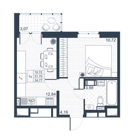 33,2 м², 1-комнатная квартира 4 853 040 ₽ - изображение 44