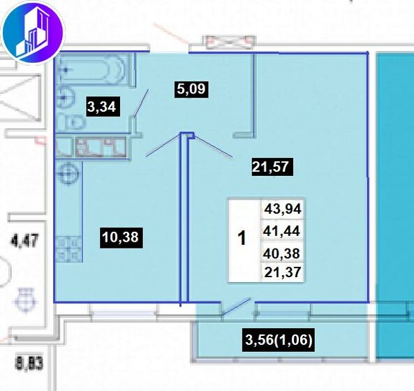 42 м², 1-комнатная квартира 3 500 000 ₽ - изображение 1