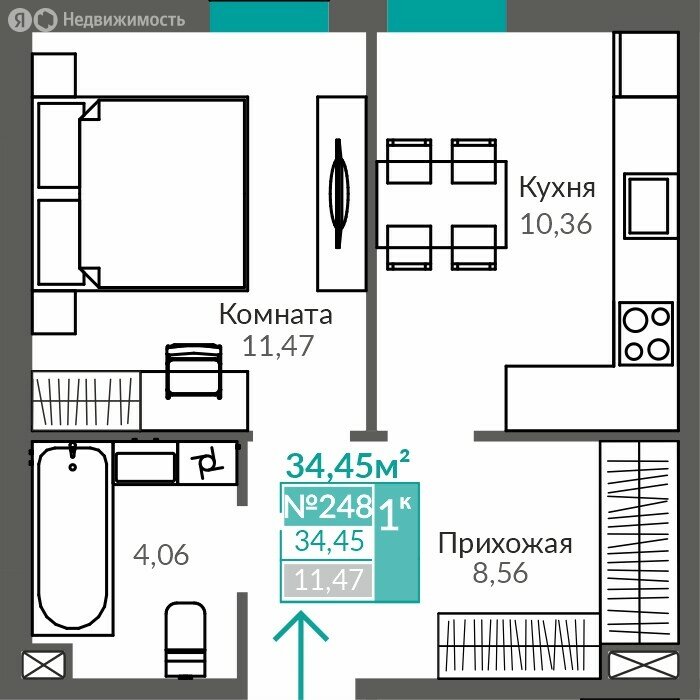 Варианты планировок квартал «Абрикос» - планировка 5