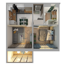 Квартира 35,5 м², 1-комнатная - изображение 4