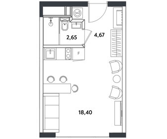 26,4 м², апартаменты-студия 11 642 400 ₽ - изображение 95