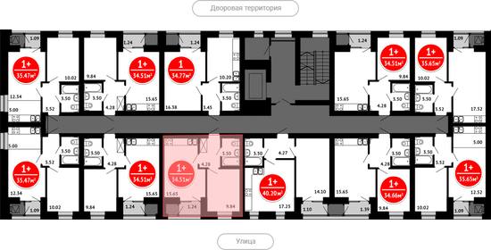 34,5 м², 1-комнатная квартира 5 176 500 ₽ - изображение 32