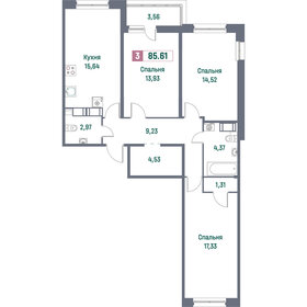 Квартира 85,6 м², 3-комнатная - изображение 1