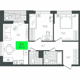 Квартира 59,7 м², 2-комнатная - изображение 1