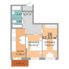 53 м², 2-комнатная квартира 5 300 000 ₽ - изображение 101