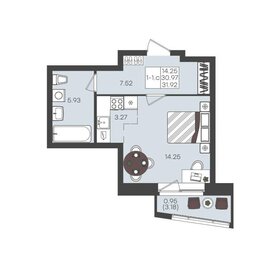 Квартира 31,9 м², 1-комнатная - изображение 1