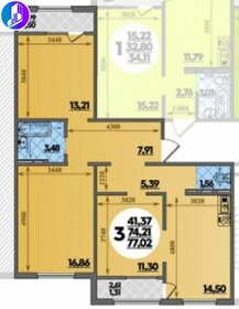 77,4 м², 3-комнатная квартира 8 036 664 ₽ - изображение 12