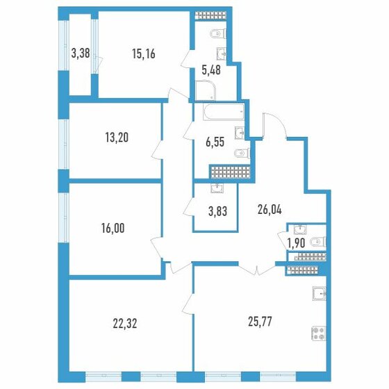 137,9 м², 4-комнатная квартира 38 623 200 ₽ - изображение 43