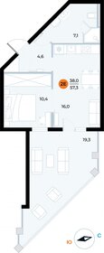 Квартира 57,3 м², 1-комнатные - изображение 1