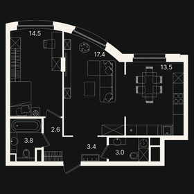 55,9 м², 2-комнатная квартира 11 500 000 ₽ - изображение 114