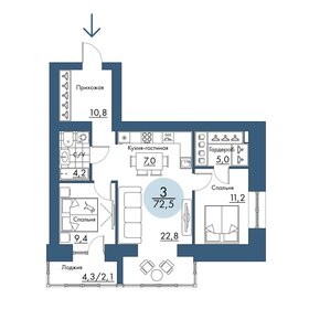 81,3 м², 3-комнатная квартира 12 200 000 ₽ - изображение 78