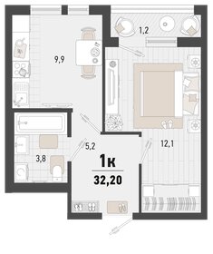 33,1 м², 1-комнатная квартира 9 381 036 ₽ - изображение 12