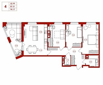 89,7 м², 3-комнатная квартира 13 900 000 ₽ - изображение 73