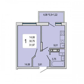 Квартира 33 м², 1-комнатная - изображение 1