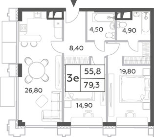 79,7 м², 3-комнатная квартира 32 915 812 ₽ - изображение 62