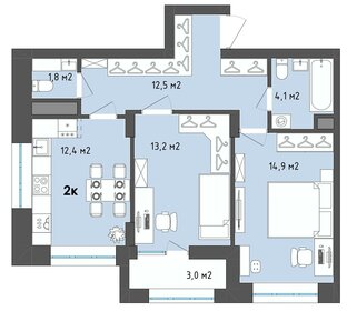 60,4 м², 2-комнатная квартира 7 353 700 ₽ - изображение 24