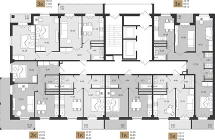 60,5 м², 3-комнатная квартира 6 500 000 ₽ - изображение 66