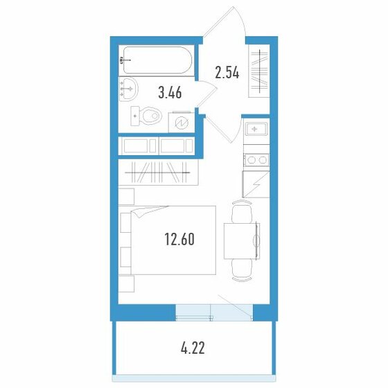19,9 м², квартира-студия 3 775 300 ₽ - изображение 6