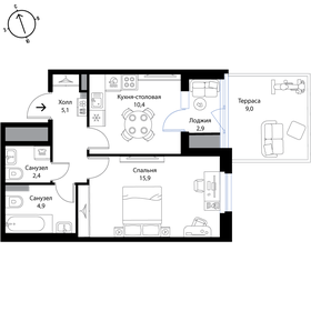 66,8 м², 1-комнатная квартира 8 950 000 ₽ - изображение 24