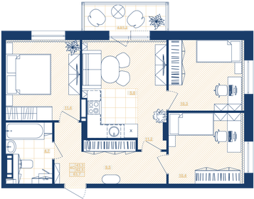 Квартира 63,7 м², 4-комнатная - изображение 1