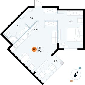 57,3 м², 1-комнатные апартаменты 16 170 387 ₽ - изображение 11